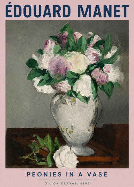 Édouard Manet Peonies in a Vase No3 - Poster