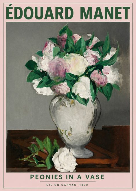 Édouard Manet Peonies in a Vase No4 - Poster