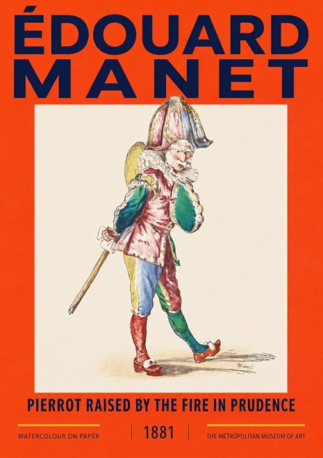 Édouard Manet Pierrot Raised by the Fire in Prudence No2 - Poster