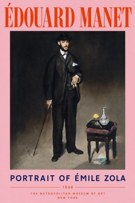 Édouard Manet Portrait of Émile Zola No4 - Poster