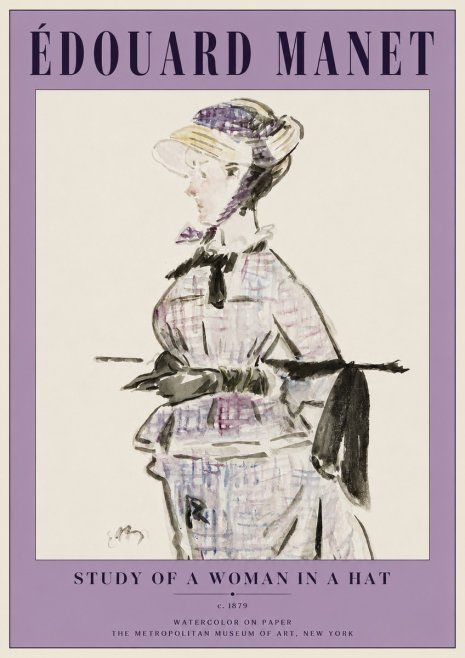 Édouard Manet Study of a Woman in a Hat No2 - Poster