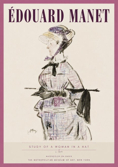 Édouard Manet Study of a Woman in a Hat No4 - Poster