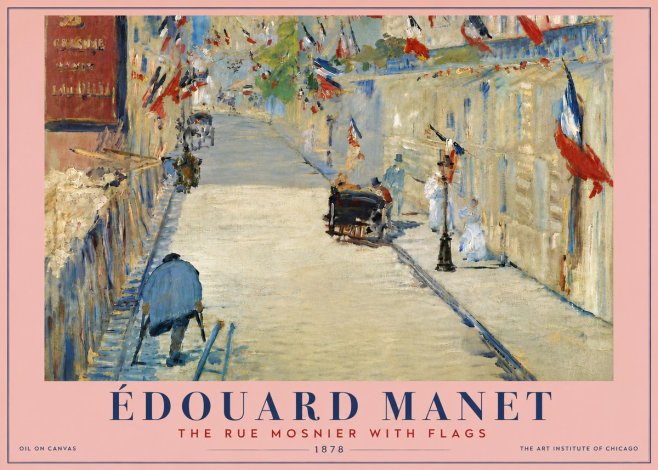 Édouard Manet The Rue Mosnier with Flags No6 - Poster
