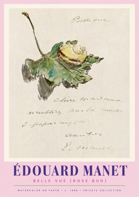 Édouard Manet A Rosebud with Leaf No4 - Poster