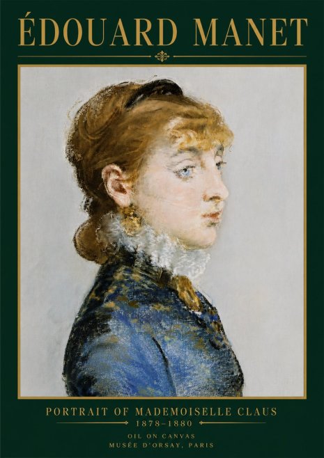 Édouard Manet Portrait of Mademoiselle Claus No5 - Poster