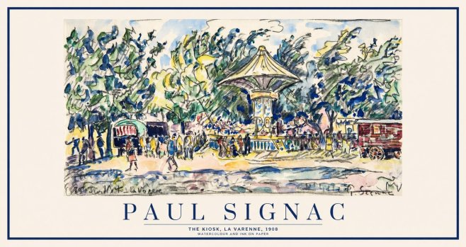 Signac The Kiosk, La Varenne, 1908 No1 - Poster