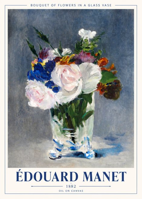 Édouard Manet Bouquet of Flowers in a Glass Vase No4 - Poster