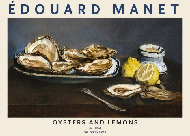 Édouard Manet Oysters and Lemons No5 - Poster