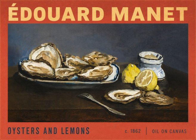 Édouard Manet Oysters and Lemons No6 - Poster