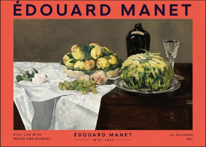 Édouard Manet Still Life with Melon and Quinces No2 - Poster