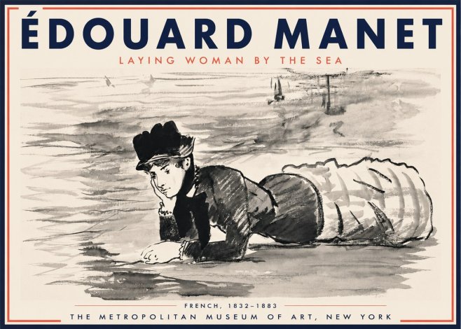 Édouard Manet Laying Woman by the Sea No3 - Poster