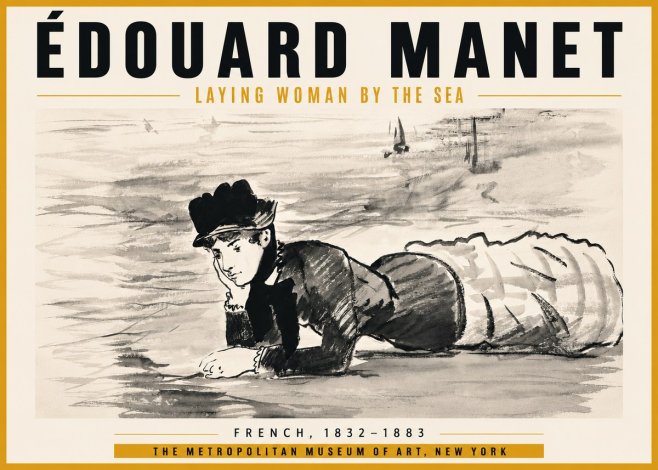 Édouard Manet Laying Woman by the Sea No6 - Poster