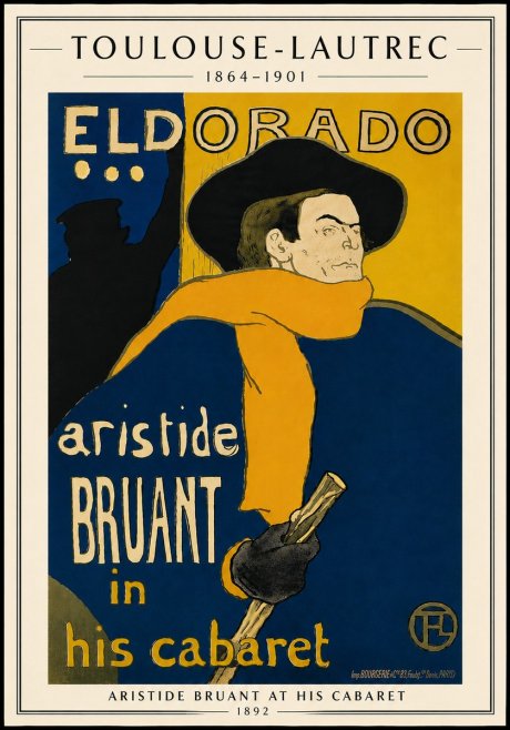 Toulouse-Lautrec Aristide Bruant at His Cabaret No5 - Poster