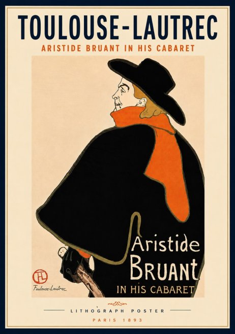Toulouse-Lautrec Aristide Bruant in His Cabaret II No5 - Poster