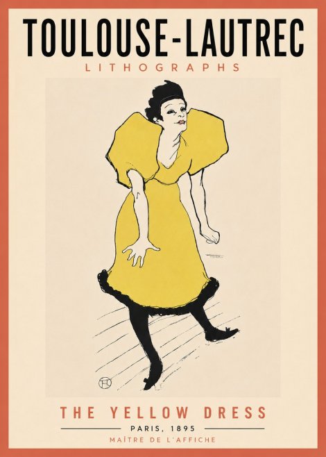 Toulouse-Lautrec The Yellow Dress No6 - Poster