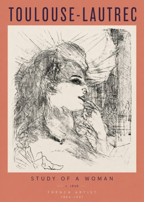 Toulouse-Lautrec Study of a Woman I No4 - Poster