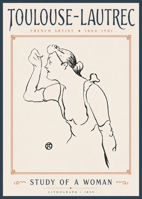 Toulouse-Lautrec Study of a Woman II No6 - Poster