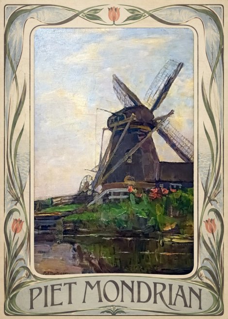 Piet Mondrian Windmill by the Water I No3 - Poster