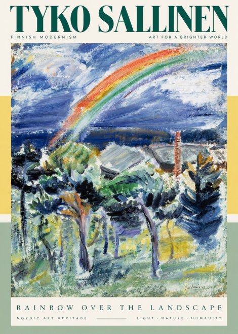 Tyko Sallinen Rainbow over the Landscape No4 - Poster