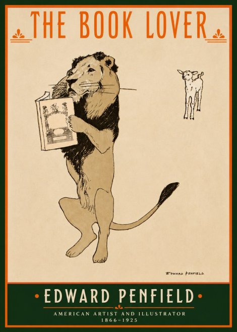 Edward Penfield The Book Lover No2 - Poster