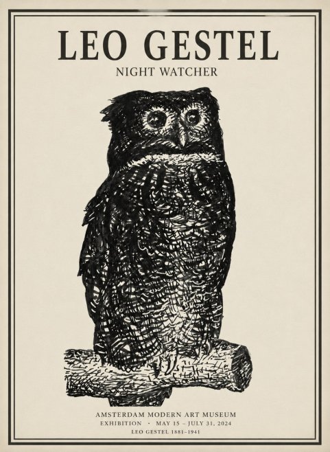 Leo Gestel Night Watcher No1 - Poster