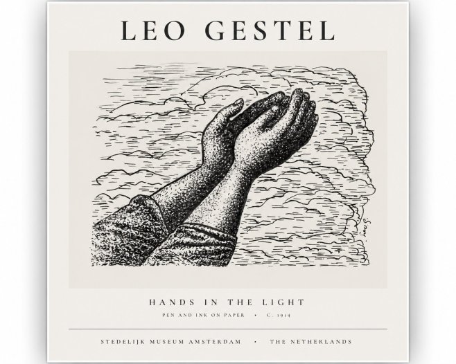 Leo Gestel Hands in the Light No1 - Poster