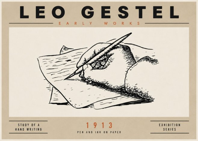 Leo Gestel Study of a Hand Writing No4 - Poster