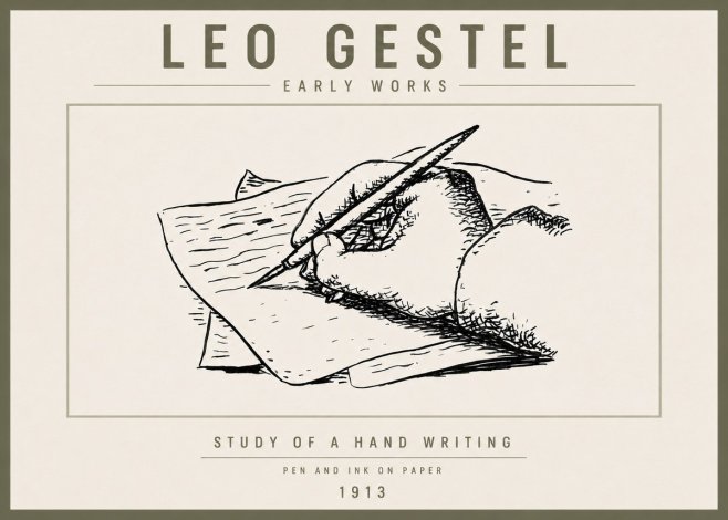 Leo Gestel Study of a Hand Writing No6 - Poster