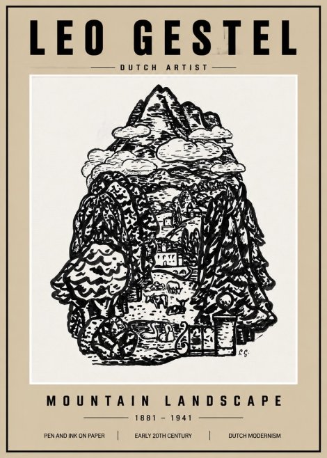 Leo Gestel Mountain Landscape No3 - Poster