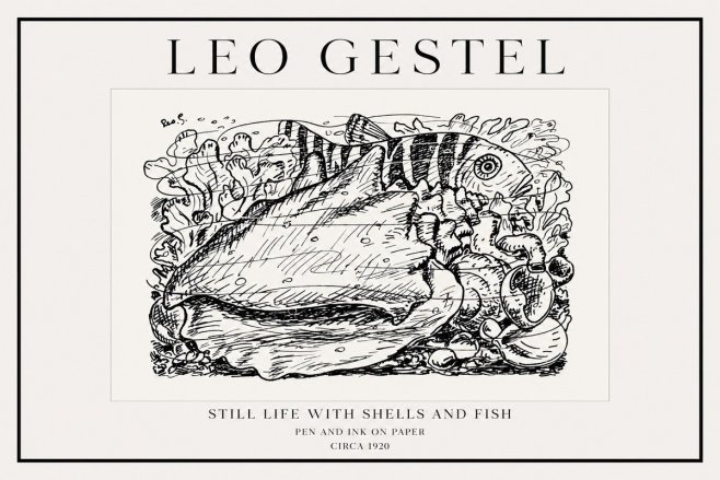 Leo Gestel Still Life with Shells and Fish No1 - Poster
