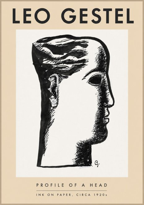 Leo Gestel Profile of a Head No3 - Poster