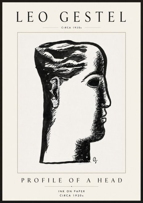 Leo Gestel Profile of a Head No6 - Poster