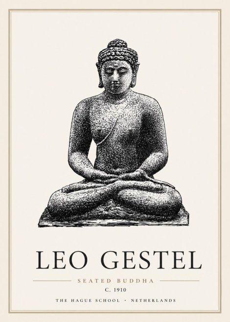 Leo Gestel Seated Buddha No5 - Poster