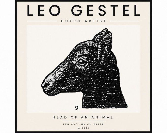 Leo Gestel Head of an Animal No4 - Poster