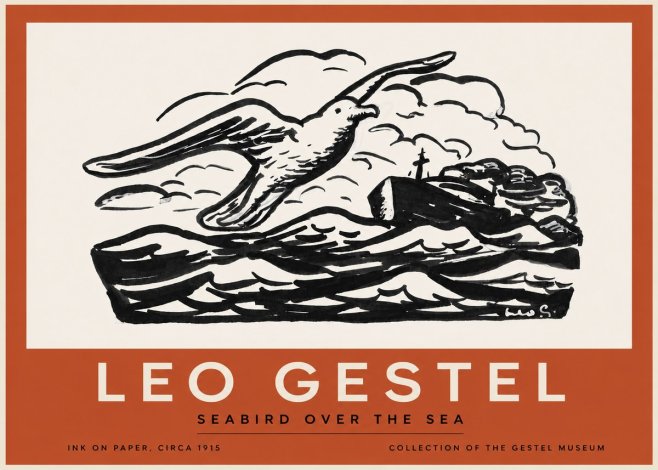 Leo Gestel Seabird over the Sea No3 - Poster