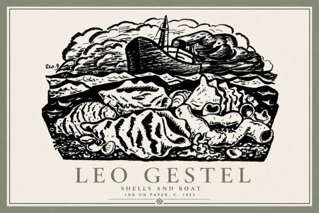 Leo Gestel Shells and Boat No6 - Poster