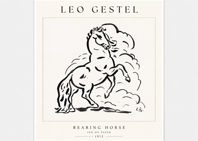 Leo Gestel Rearing Horse No1 - Poster