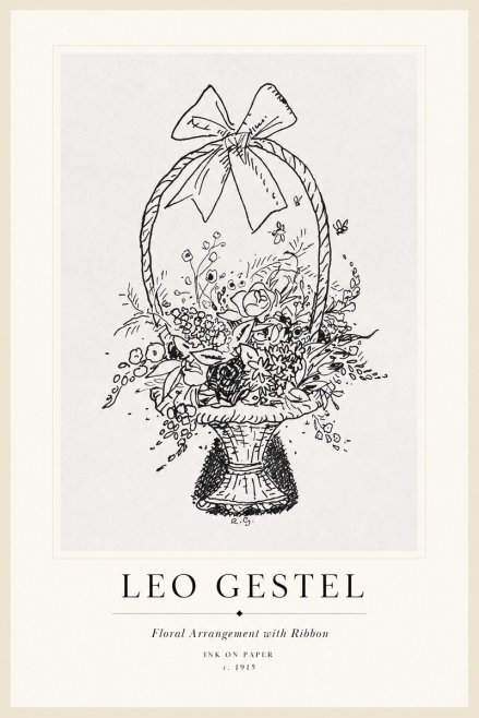 Leo Gestel Floral Arrangement with Ribbon No1 - Poster