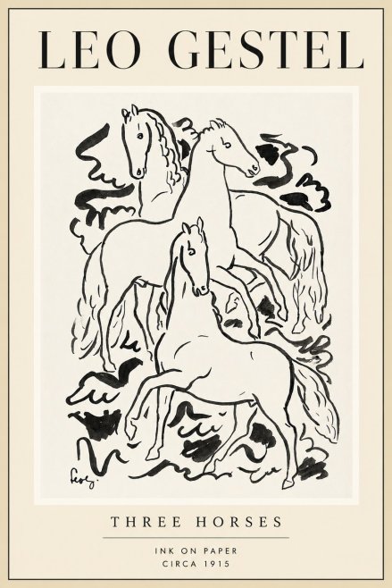 Leo Gestel Three Horses No4 - Poster
