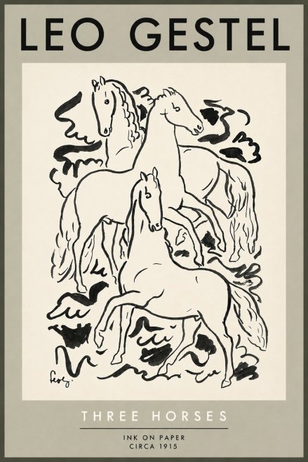 Leo Gestel Three Horses No5 - Poster