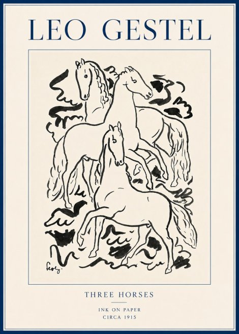 Leo Gestel Three Horses No6 - Poster