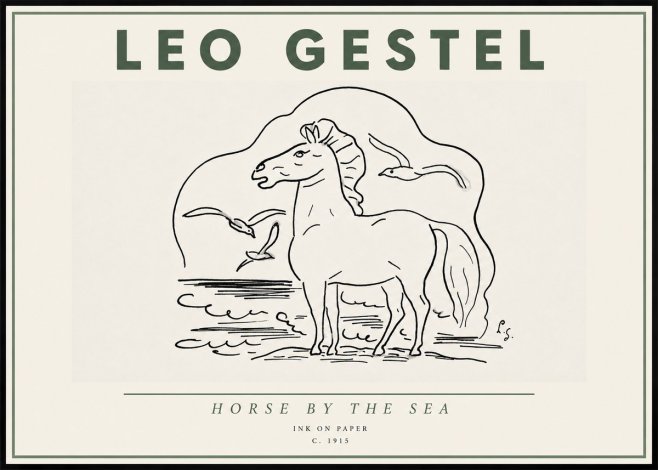 Leo Gestel Horse by the Sea No4 - Poster