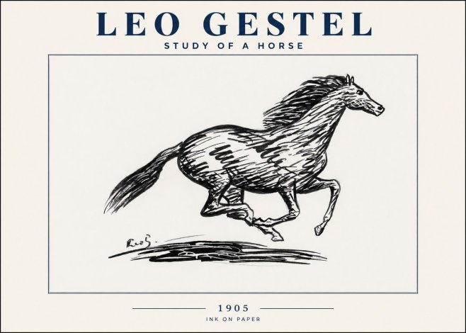 Leo Gestel Study of a Horse No4 - Poster