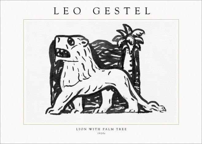Leo Gestel Lion with Palm Tree No1 - Poster