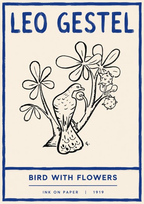 Leo Gestel Bird with Flowers No4 - Poster