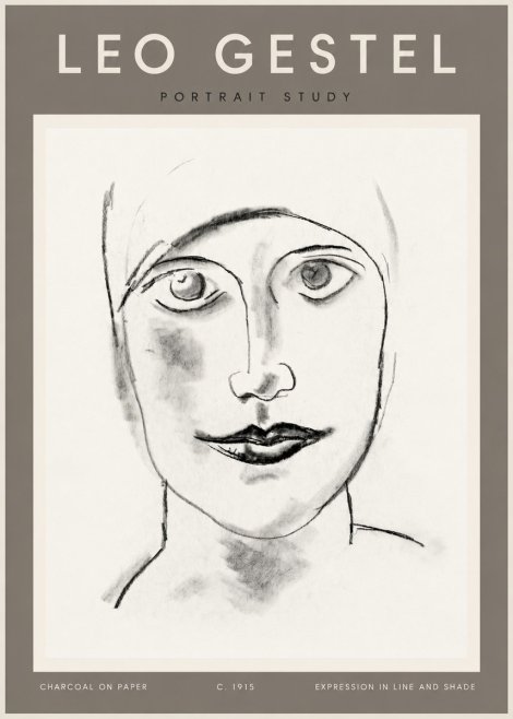 Leo Gestel Portrait Study I No3 - Poster
