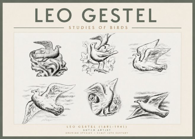Leo Gestel Studies of Birds No3 - Poster