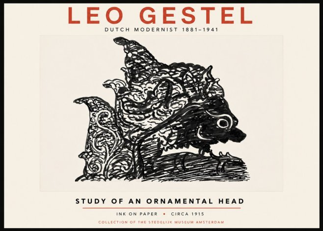 Leo Gestel Study of an Ornamental Head No4 - Poster