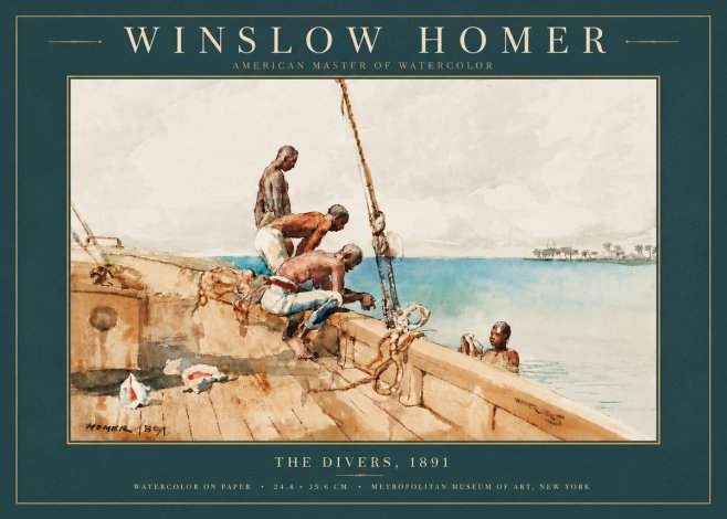 Winslow Homer The Divers (1891) No5 - Poster