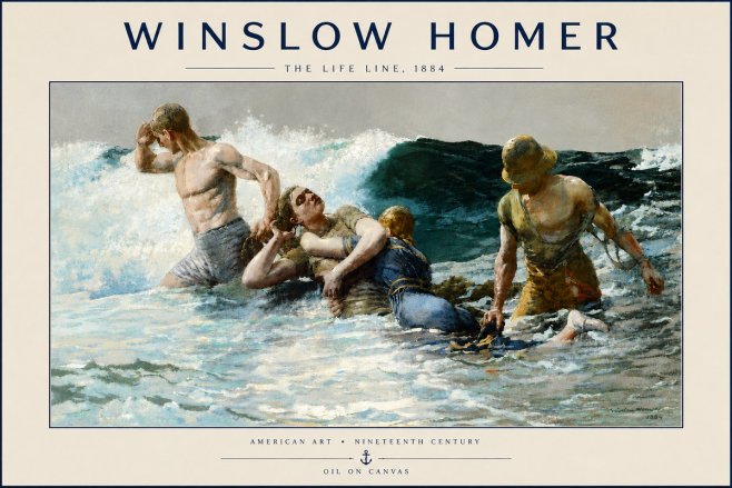 Winslow Homer The Life Line No5 - Poster